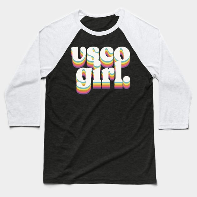 VSCO Girl /// Retro Typography Design Baseball T-Shirt by DankFutura